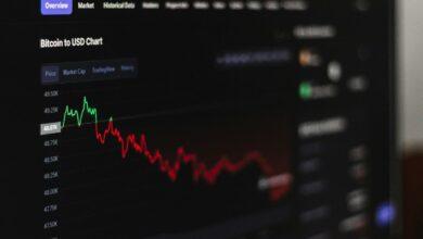 a computer screen displaying a stock market chart